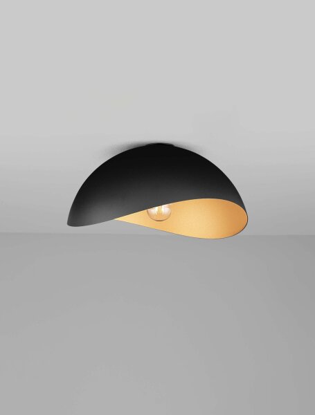 Deckenleuchte in Schwarz Gold Ø 40 cm E27 rund NEVADA Modern