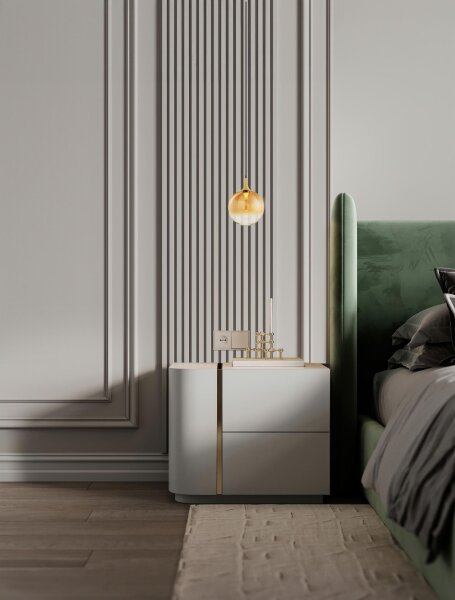 LED Pendelleuchte rund Ø 16 cm in Schwarz Gold Glas warmweiß