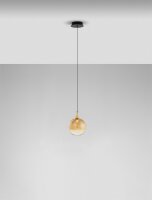LED Pendelleuchte rund Ø 16 cm in Schwarz Gold...