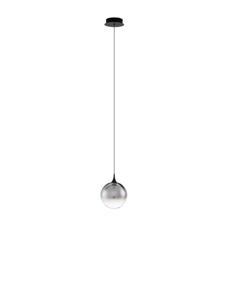 LED Hängelampe Schwarz Ø 16 cm Glas rund warmweiß NEVILLE