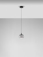 LED Hängelampe Schwarz Ø 16 cm Glas rund...