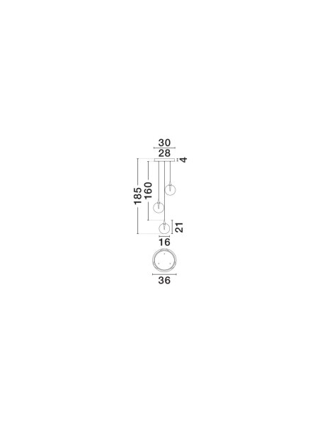 LED Pendelleuchte Glas Schwarz 36 cm breit dimmbar 3 flammig