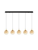 LED H&auml;ngelampe 115 cm lang in Schwarz Gold dimmbar...