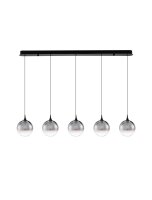 LED H&auml;ngeleuchte dimmbar Schwarz 115 cm lang Glas 5...