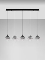 LED Hängeleuchte dimmbar Schwarz 115 cm lang Glas 5...