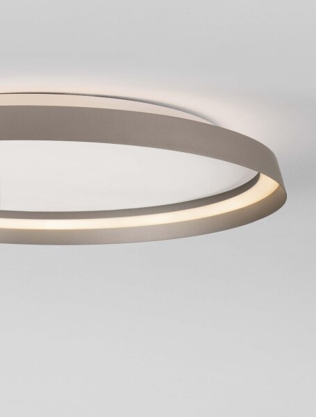 LED Deckenlampe flach Ø 60 cm Braun dimmbar CCT NEWTON