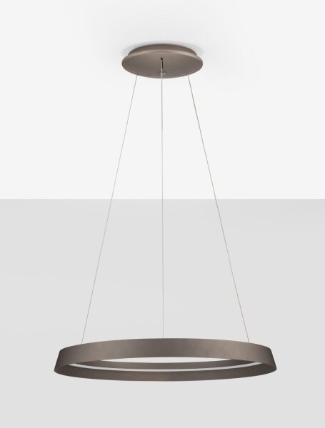 LED Hängeleuchte Braun Ø 60 cm dimmbar Ring Farbwechsel