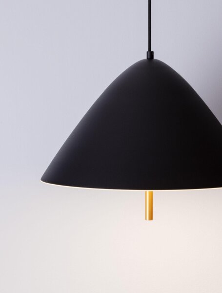 Runde LED Pendelleuchte Ø 40 cm Schwarz höhenverstellbar
