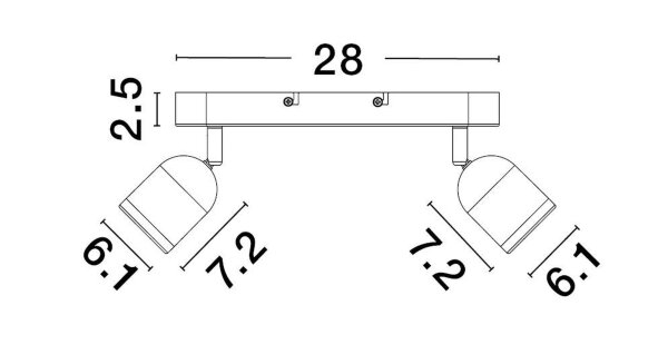 Deckenstrahler GU10 28 cm lang Weiß schwenkbar Metall NOELLE