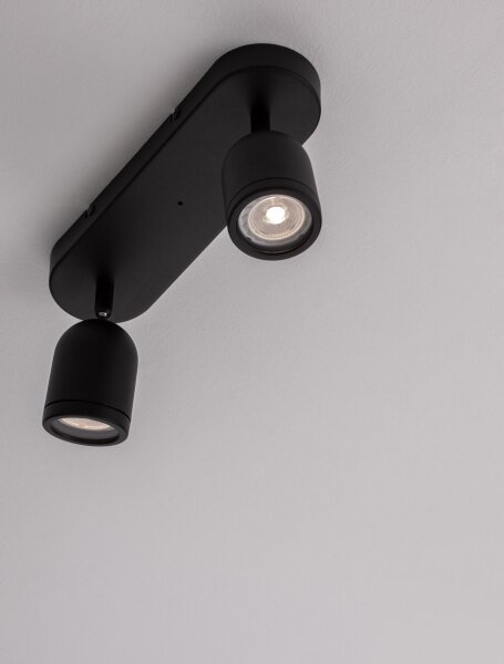 Spotleuchte Schwarz 28 cm lang GU10 schwenkbar Metall NOELLE