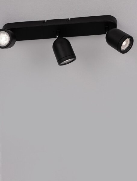 Deckenstrahler Metall GU10 Schwarz 48 cm lang schwenkbar