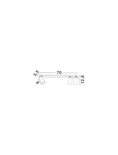 Deckenstrahler GU10 71 cm lang Weiß 3 flammig NOLAN