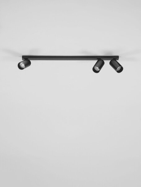 Spotleuchte Schwarz 70 cm lang GU10 3 flammig NOLAN