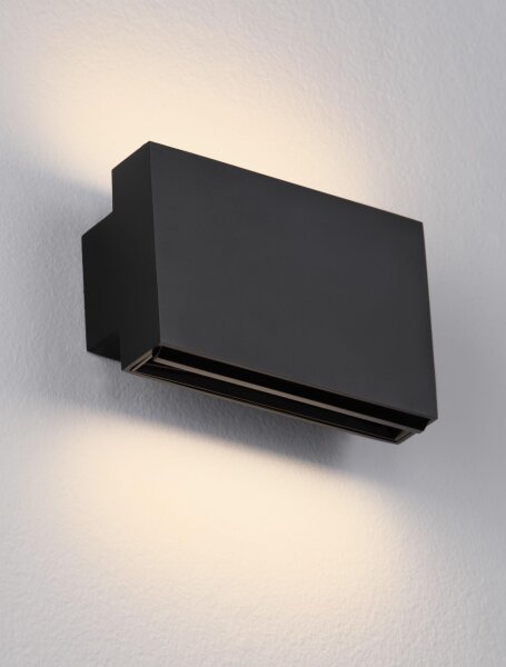 LED Wandleuchte Schwarz 11,1 cm breit Up Down 2 flammig