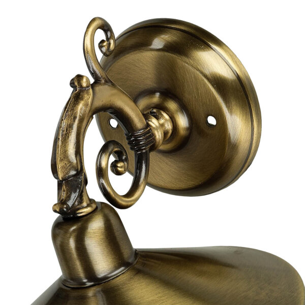 Lampe dextérieur murale en laiton antique avec abat-jour en verre