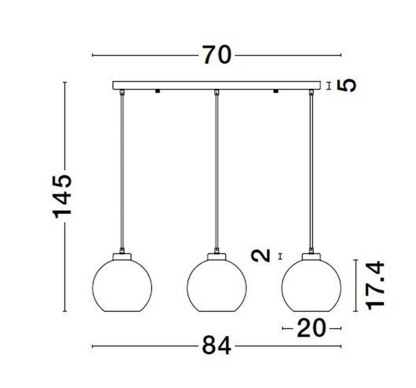 Pendelleuchte E27 84 cm lang Schwarz Grau höhenverstellbar