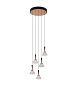 LED H&auml;ngelampe in Schwarz Ros&eacute;gold 32 cm...
