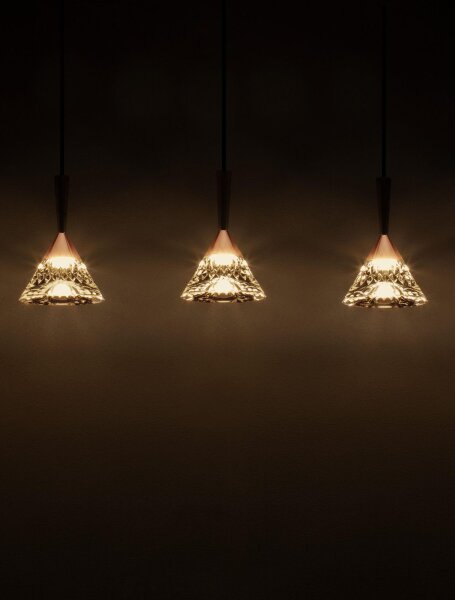 LED Hängeleuchte in Schwarz Roségold 90 cm lang dimmbar
