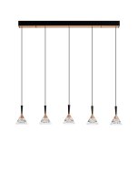LED H&auml;ngeleuchte in Schwarz Ros&eacute;gold 90 cm...