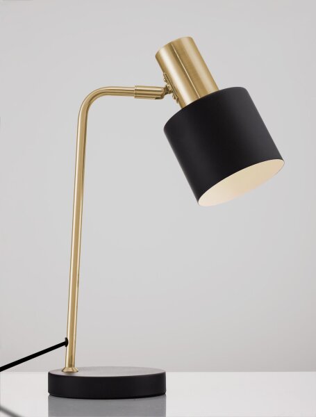 Tischlampe Retro in Gold Schwarz 44 cm E14 Metall OLLIE