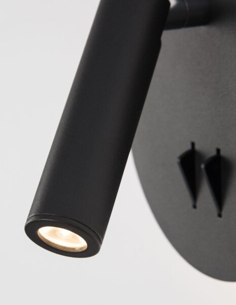 LED Wandspot Schwarz Metall schwenkbar 14 cm warmweiß 780 lm