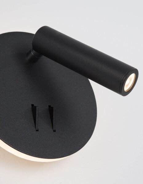 LED Wandspot Schwarz Metall schwenkbar 14 cm warmweiß 780 lm
