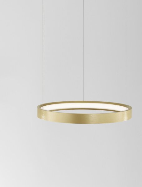 LED Pendelleuchte Ring Ø 40 cm in Gold gebürstet dimmbar