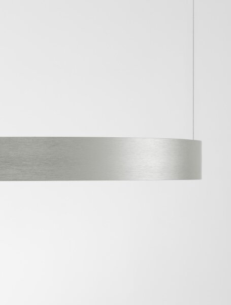 LED Pendelleuchte in Silber gebürstet Ø 40 cm dimmbar Ring