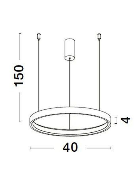 LED Pendelleuchte in Silber gebürstet Ø 40 cm dimmbar Ring