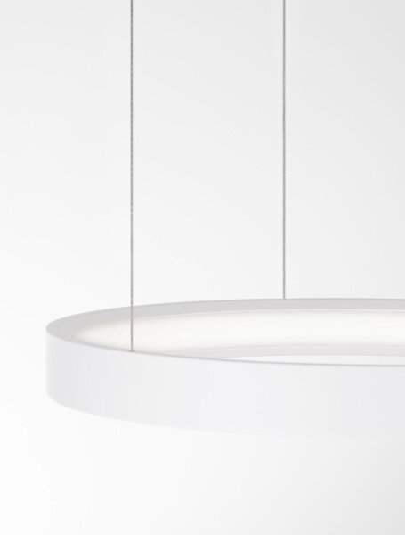 LED Hängeleuchte Weiß Ø 40 cm dimmbar höhenverstellbar Ring