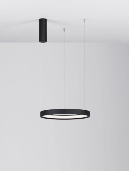 LED Hängeleuchte Schwarz Ø 40 cm dimmbar Ring warmweiß