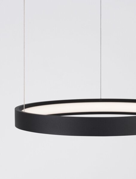 LED Hängeleuchte Schwarz Ø 40 cm dimmbar Ring warmweiß