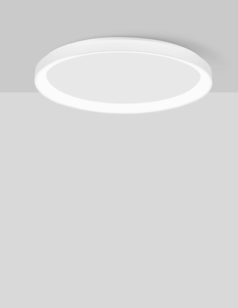 LED Deckenleuchte Weiß Ø 58 cm dimmbar rund warmweiß flach