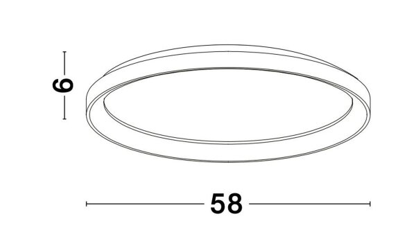 LED Deckenleuchte Weiß Ø 58 cm dimmbar rund warmweiß flach