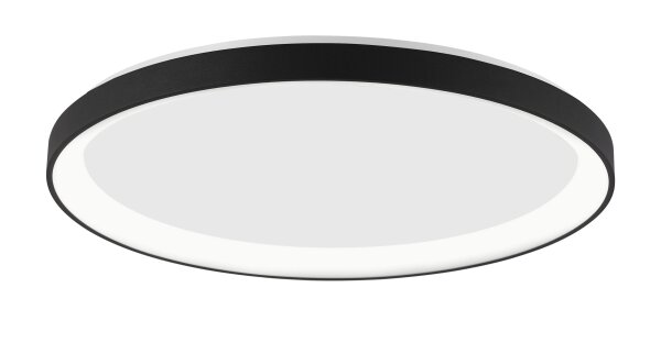LED Deckenlampe Schwarz Ø 48 cm dimmbar flach warmweiß