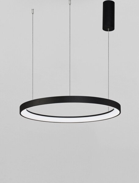 LED Pendelleuchte Ø 58 cm dimmbar Schwarz höhenverstellbar