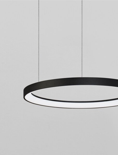 LED Pendelleuchte Ø 58 cm dimmbar Schwarz höhenverstellbar