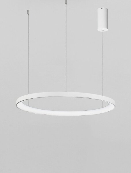 LED Hängeleuchte Weiß Ø 58 cm dimmbar Ring warmweiß Modern