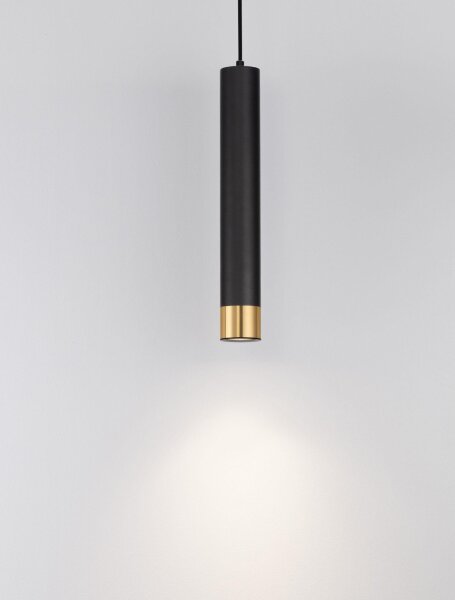 Pendelleuchte schmal GU10 Ø 6 cm in Schwarz Gold OTIS Modern