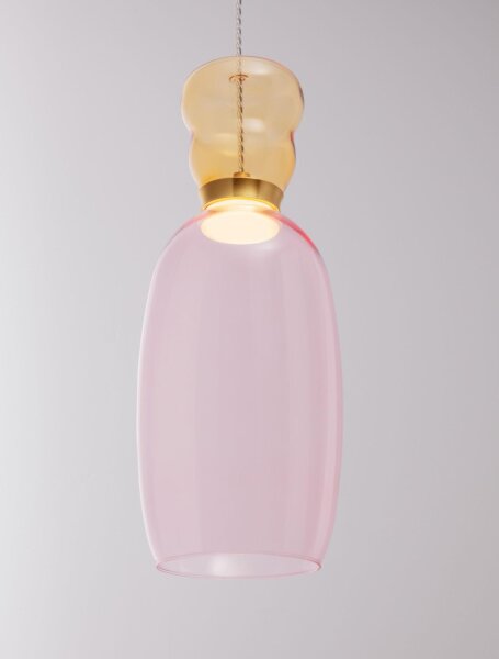 LED Hängeleuchte in Gold Rosa Gelb Ø 15 cm höhenverstellbar
