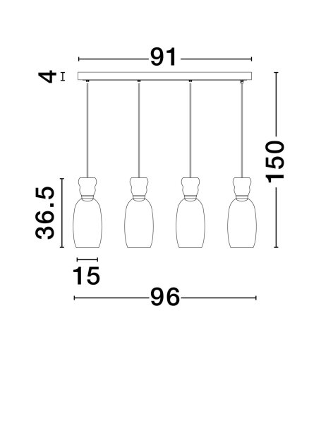LED Pendelleuchte 90 cm lang Schwarz Bunt höhenverstellbar