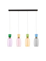 LED Pendelleuchte 90 cm lang Schwarz Bunt...