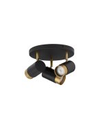 Spotleuchte Retro in Schwarz Gold &Oslash; 22 cm GU10...