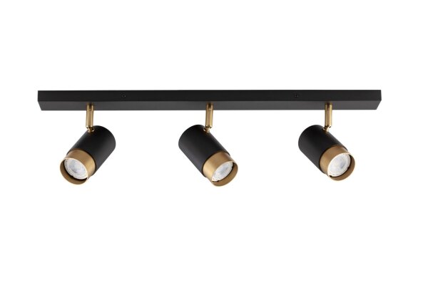 Deckenlampe in Schwarz Gold 60 cm lang GU10 schwenkbar Retro