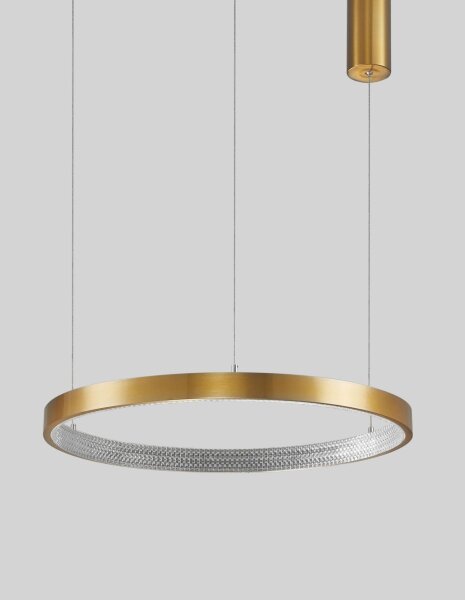LED Kronleuchter Ring Ø 60 cm in Antik Gold dimmbar warmweiß