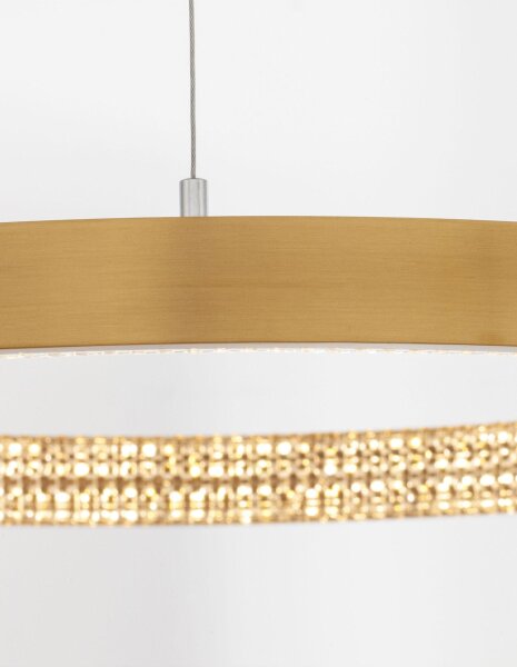 LED Pendelleuchte in Antik Gold Ø 40 cm dimmbar Ring PARLEY