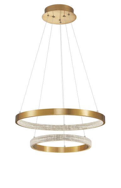 LED Kronleuchter in Antik Gold Ø 60 cm dimmbar Ring warmweiß