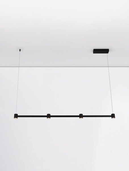 LED Pendelleuchte 118 cm lang Schwarz dimmbar 4 flammig