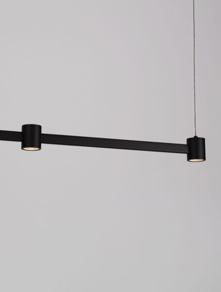 LED Pendelleuchte 118 cm lang Schwarz dimmbar 4 flammig