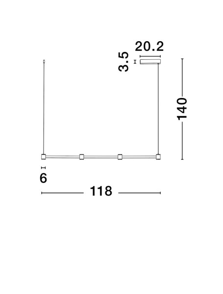 LED Pendelleuchte 118 cm lang Schwarz dimmbar 4 flammig